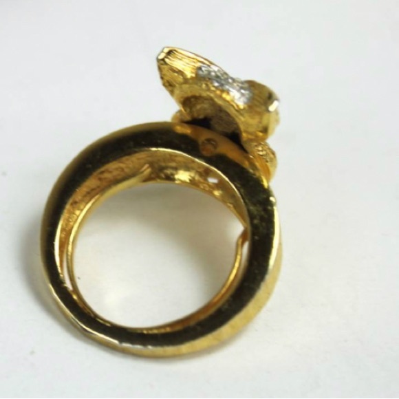 Owl Ring Gold Toned - Picture 3 of 5